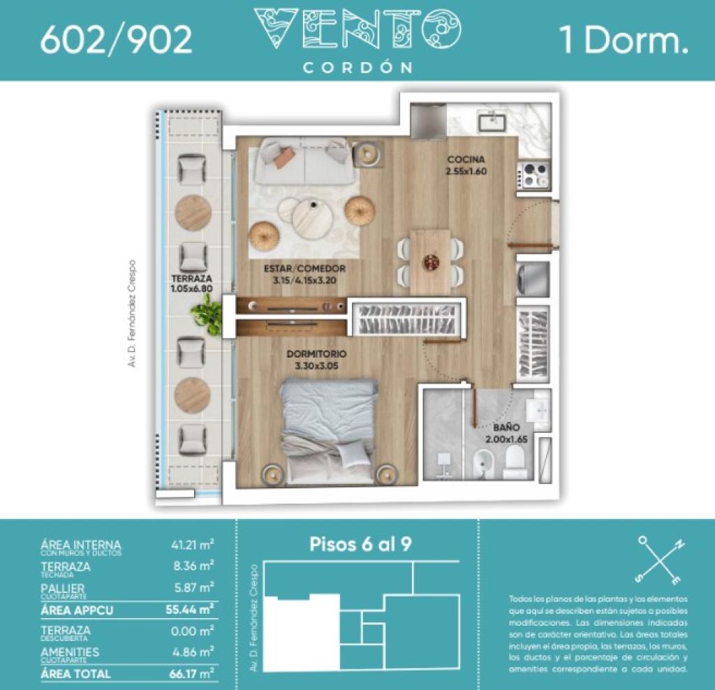 OPORTUNIDAD: apartamento de 1 dormitorio, en Cordón.