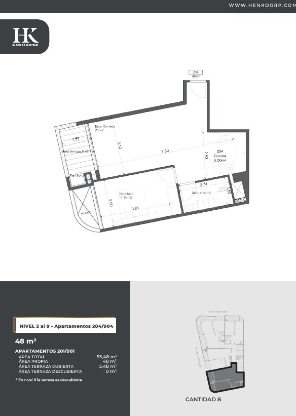 Venta apartamento 1 dormitorio con garage a estrenar en Cordón Sur.