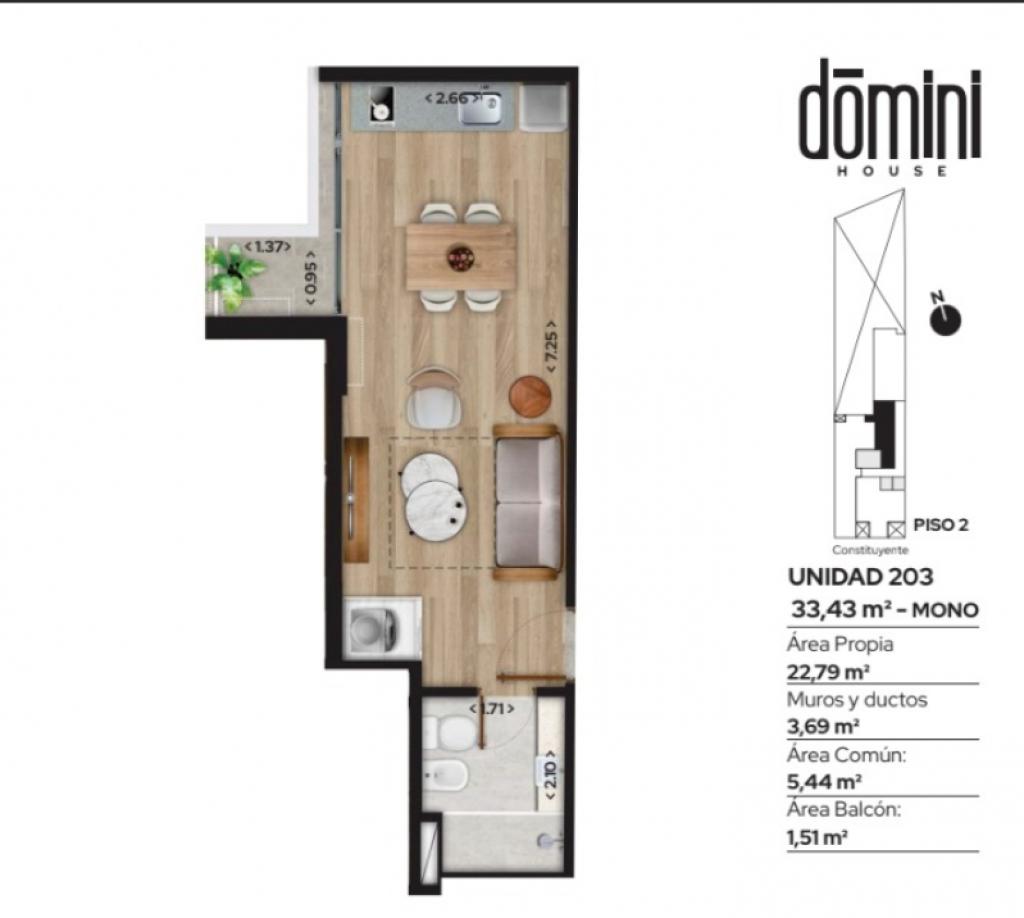 VENTA APARTAMENTO MONOAMBIENTE A ESTRENAR. CORDÓN SUR. 