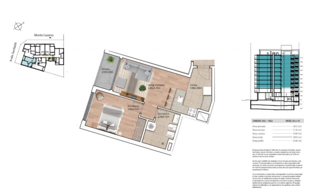 ALQUILER LUMINOSO APARTAMENTO DE 1 DORMITORIO EN LA BLANQUEADA