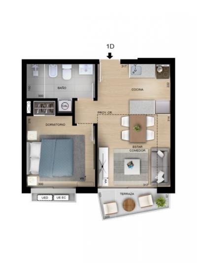 DIRI NOSTRUM CENTRAL - 1 DORM DESDE U$S 114.832.-