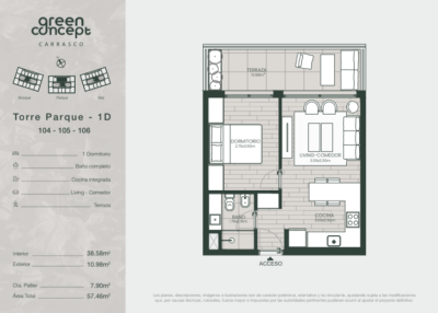 Venta apartamento 1 dormitorio - Carrasco - En obra