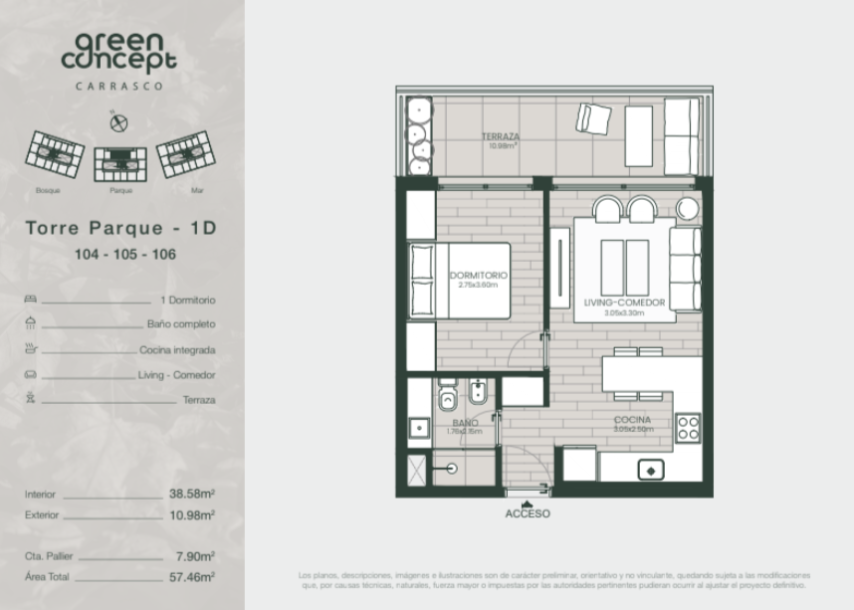 Venta apartamento 1 dormitorio - Carrasco - En obra-8