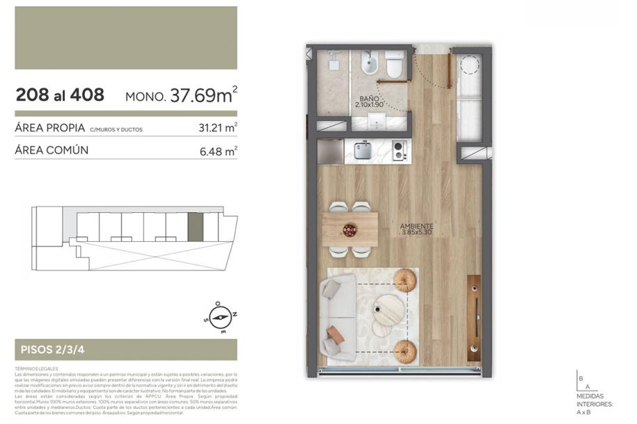 Monoambiente en venta en Puertito del Buceo-10