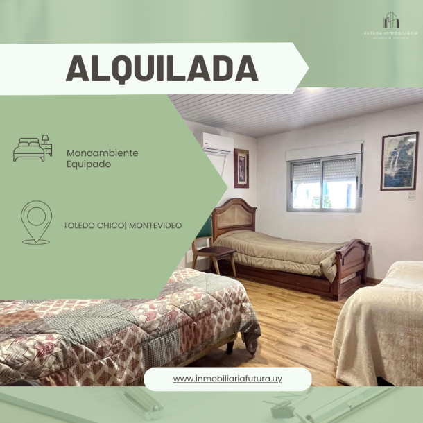 ❎ALQUILADA❎Amplio Monoambiente amoblado - Toledo Chico --1