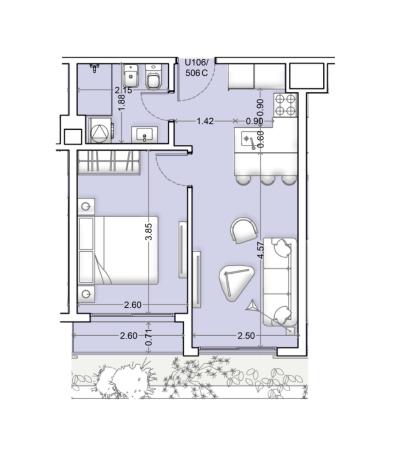 Venta - Apartamento 1 dormitorio - Unidad 106C - Nórdico