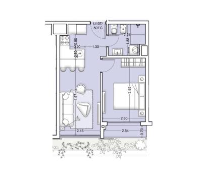 Venta - Apartamento 1 dormitorio - Unidad 107C - Nórdico