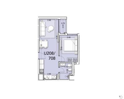 Venta - Apartamento 1 dormitorio - Unidad 208B - Ventura Tres Cruces