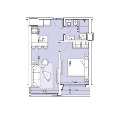 Venta - Apartamento 1 dormitorio - Unidad 602C - Nórdico