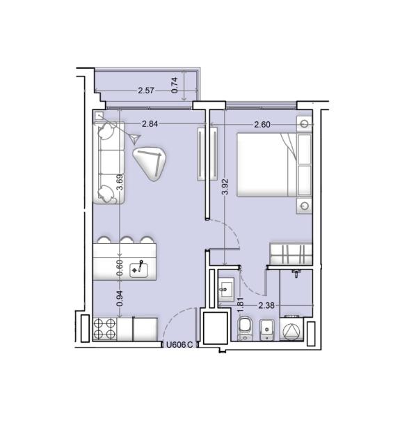 Venta - Apartamento 1 dormitorio - Unidad 606C - Nórdico-29