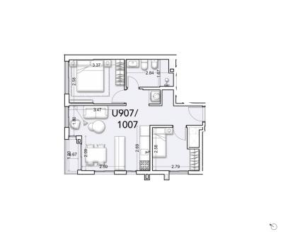 Venta - Apartamento 2 dormitorios - Unidad 907B - Ventura Tres Cruces
