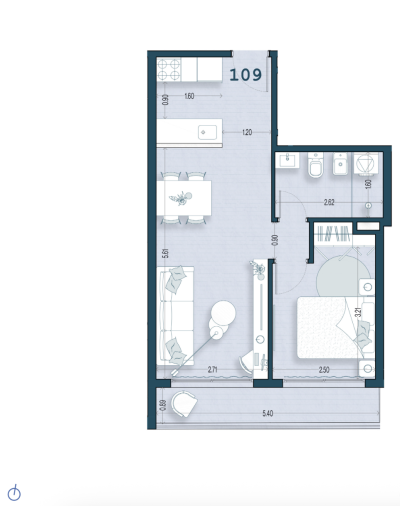 Venta - Apartamento 1 Dormitorio - Unidad 109 - Blend Soho