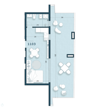 Venta - Apartamento Monoambiente - Unidad 1103 - Blend Soho