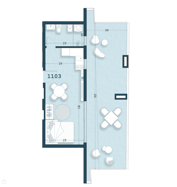 Venta - Apartamento Monoambiente - Unidad 1103 - Blend Soho-17