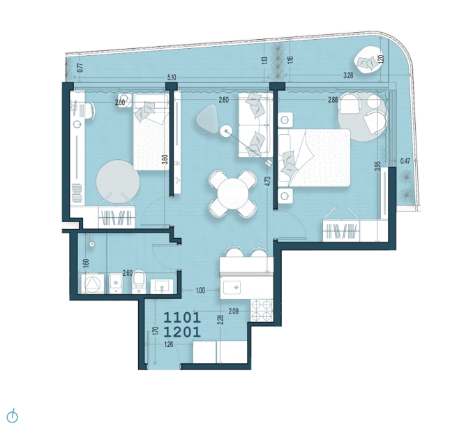 Venta - Apartamento 2 Dormitorios - Unidad 1201 - Blend Soho-17