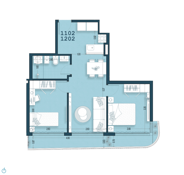 Venta - Apartamento 2 Dormitorios - Unidad 1202 - Blend Soho-17