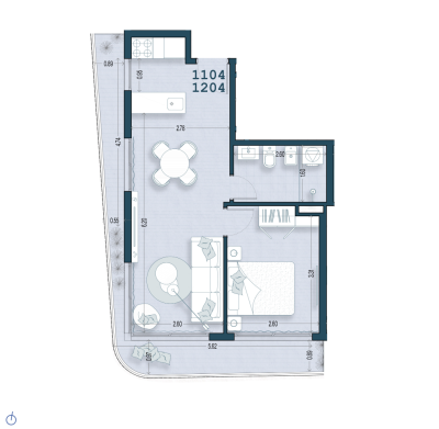 Venta - Apartamento 1 Dormitorio - Unidad 1204 - Blend Soho