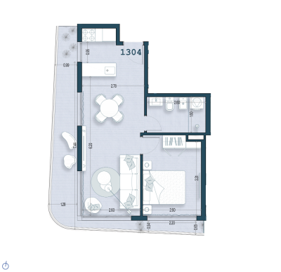 Venta - Apartamento 1 Dormitorio - Unidad 1304 - Blend Soho