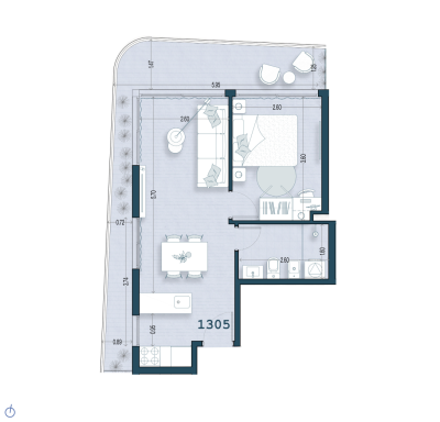 Venta - Apartamento 1 Dormitorio - Unidad 1305 - Blend Soho