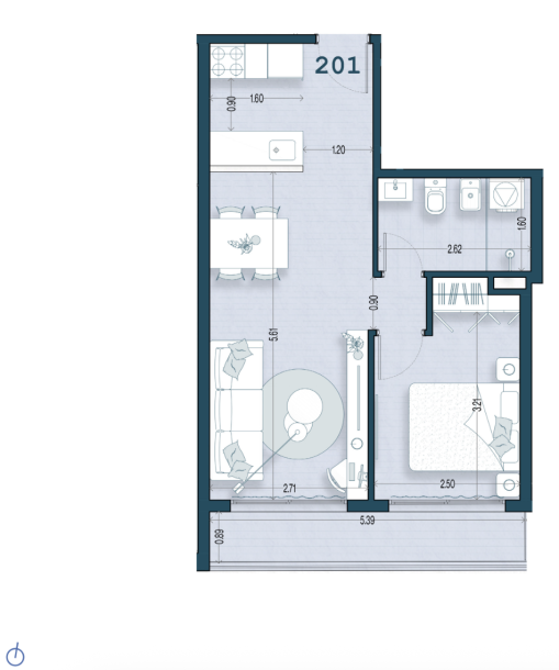 Venta - Apartamento 1 Dormitorio - Unidad 201 - Blend Soho-17