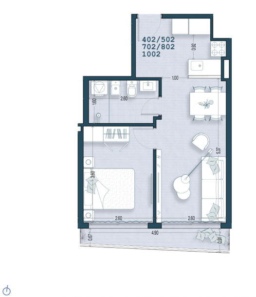 Venta - Apartamento 1 Dormitorio - Unidad 502 - Blend Soho-17