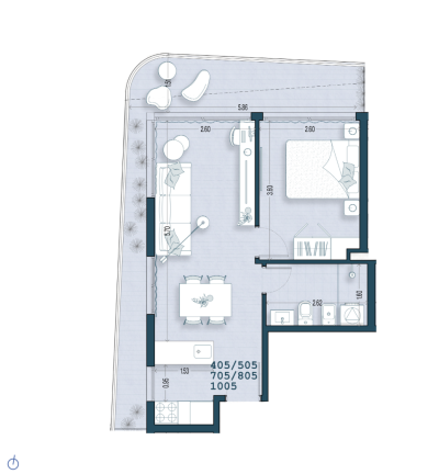 Venta - Apartamento 1 Dormitorio - Unidad 505 - Blend Soho