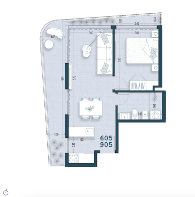 Venta - Apartamento 1 Dormitorio - Unidad 905 - Blend Soho