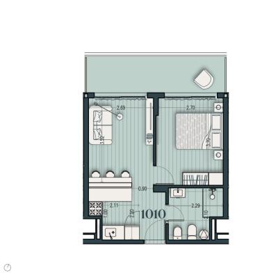 Venta - Apartamento 1 Dormitorio - Unidad 1010B - Cosmopolitan