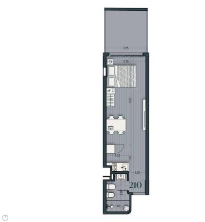Venta - Apartamento Monoambiente - Unidad 210A - Cosmopolitan