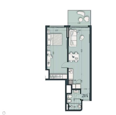 Venta - Apartamento Monoambiente - Unidad 214A - Cosmopolitan
