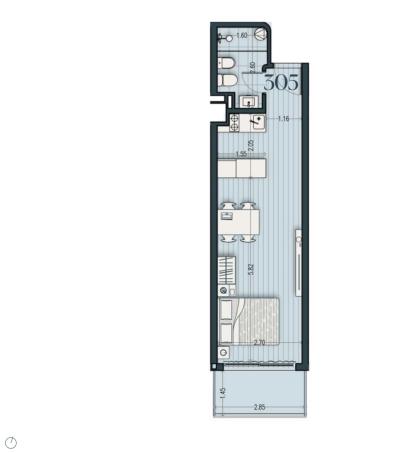 Venta - Apartamento Monoambiente - Unidad 305A - Cosmopolitan