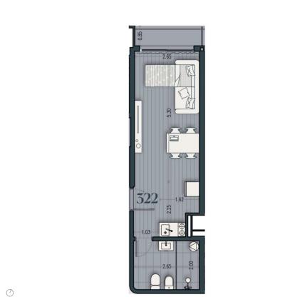 Venta - Apartamento Monoambiente - Unidad 322B - Cosmopolitan
