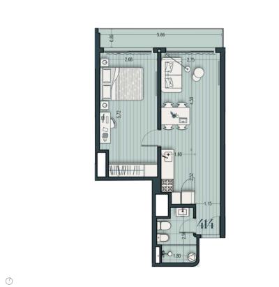 Venta - Apartamento 1 Dormitorio - Unidad 414A - Cosmopolitan
