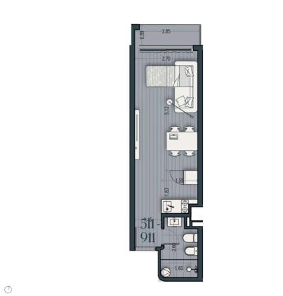 Venta - Apartamento Monoambiente - Unidad 611A - Cosmopolitan