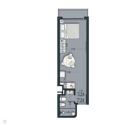 Venta - Apartamento Monoambiente - Unidad 521B - Cosmopolitan