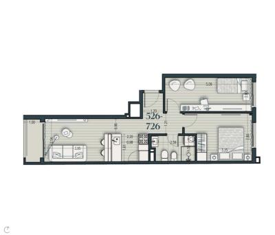 Venta - Apartamento 2 Dormitorios - Unidad 526B - Cosmopolitan