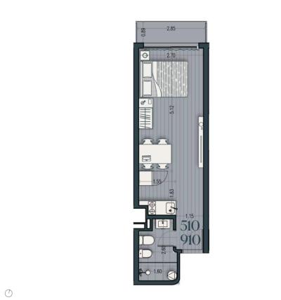 Venta - Apartamento Monoambiente - Unidad 610A - Cosmopolitan