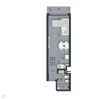 Venta - Apartamento Monoambiente - Unidad 613A - Cosmopolitan