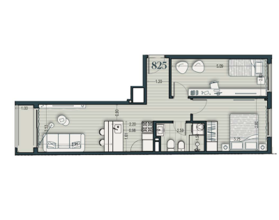 Venta - Apartamento 2 Dormitorios - Unidad 825B - Cosmopolitan