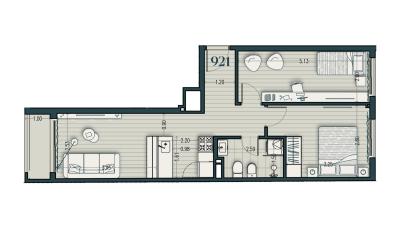 Venta - Apartamento 2 Dormitorios - Unidad 921B - Cosmopolitan