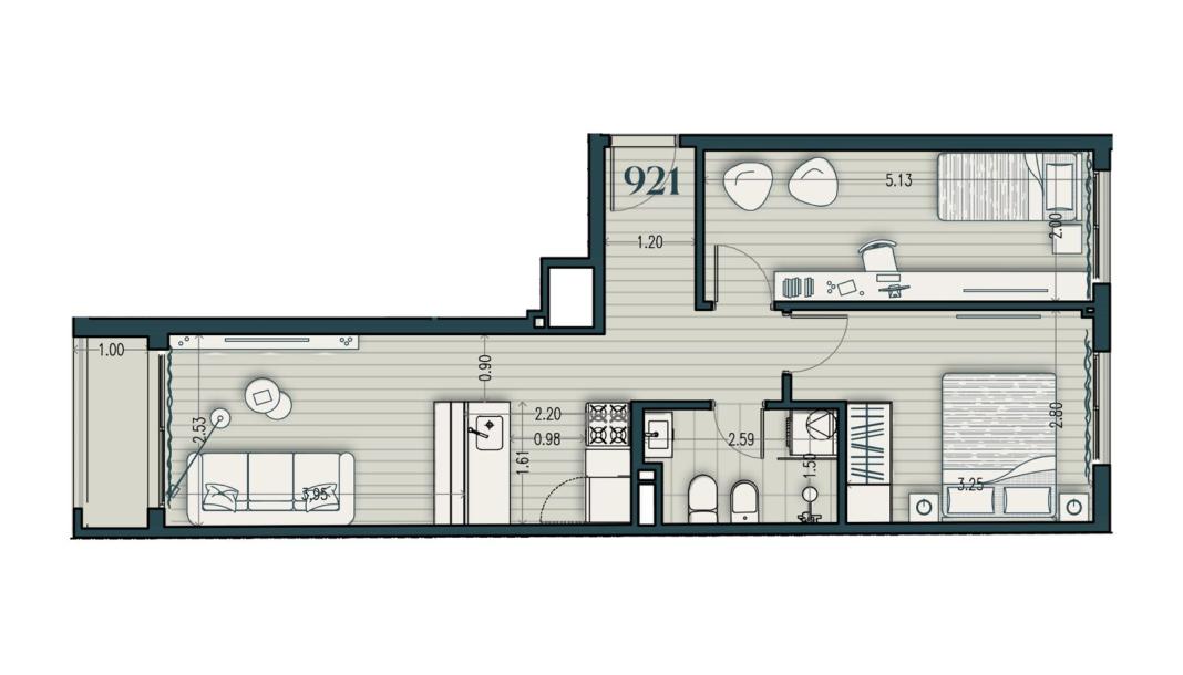 Venta - Apartamento 2 Dormitorios - Unidad 921B - Cosmopolitan-12