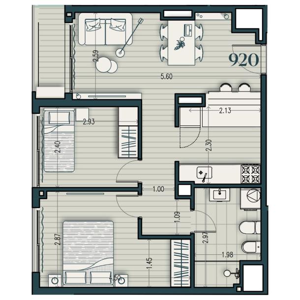 Venta - Apartamento 2 Dormitorios - Unidad 920B - Cosmopolitan-12