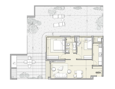 Apartamento 2 dormitorios con jardín, parrillero y garaje - Unidad 002A - Costanera Village