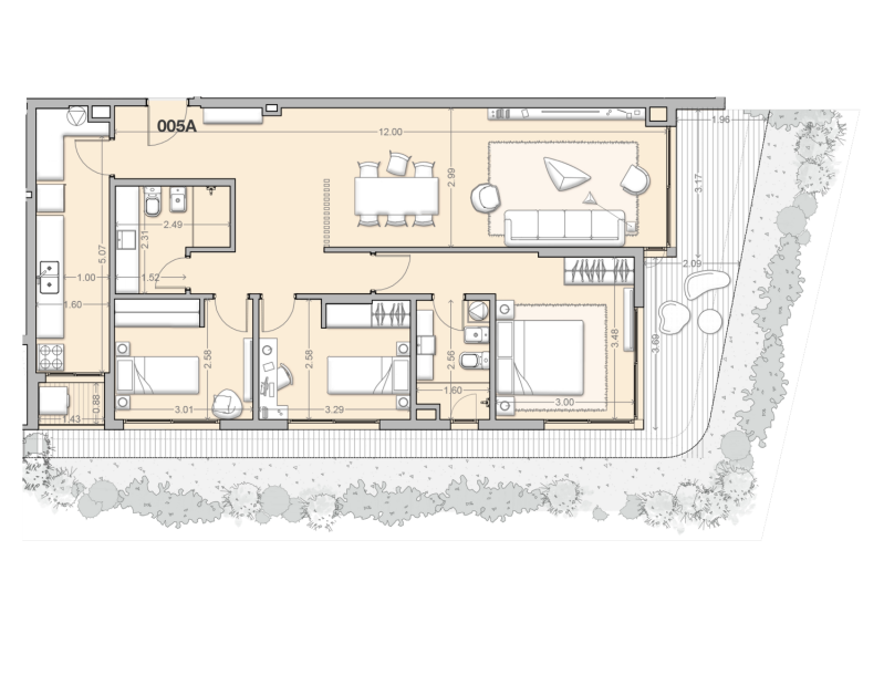Apartamento 3 dormitorios, con Jardín y Garaje - Costanera Village-15