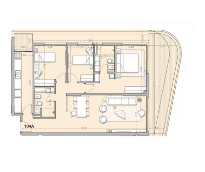 Venta - Apartamento 3 dormitorios - Unidad 104A - Costanera Village
