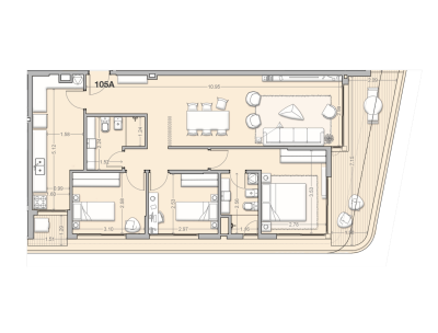 Venta - Apartamento 3 dormitorios - Unidad 105A - Costanera Village