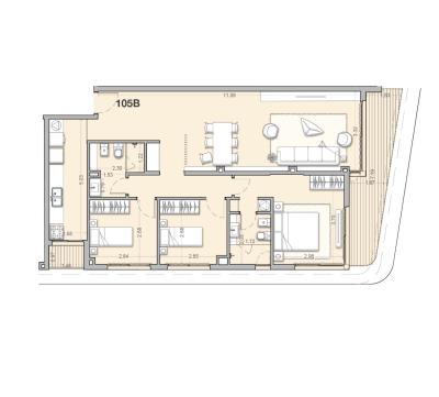 Apartamento 3 dormitorios Piso 1, con Garaje - Unidad 105B - Costanera Village