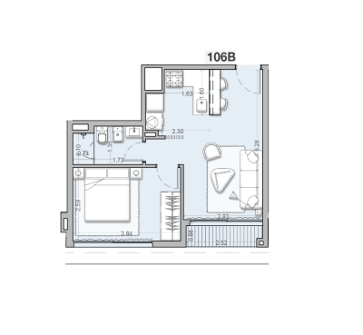 Apartamento 1 dormitorio Piso 1 - Unidad 106B - Costanera Village