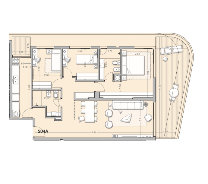 Venta - Apartamento 3 dormitorios - Unidad 204A - Costanera Village-17