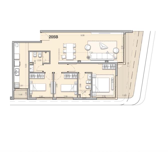 Apartamento 3 dormitorios Piso 2 con Garaje - Unidad 205B - Costanera Village-16